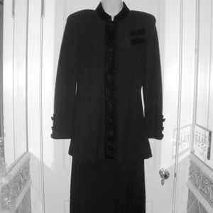 Steve Fabrikant 2 pc. Black Knit Dress Suit: Sz 12